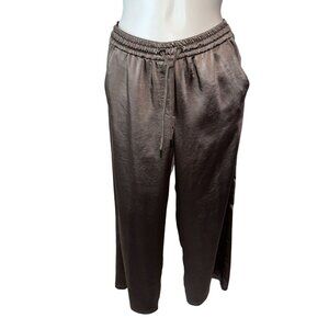 Summum Amsterdam Satin Pull On Pants Straight Leg Womens Size 36 Small Beige